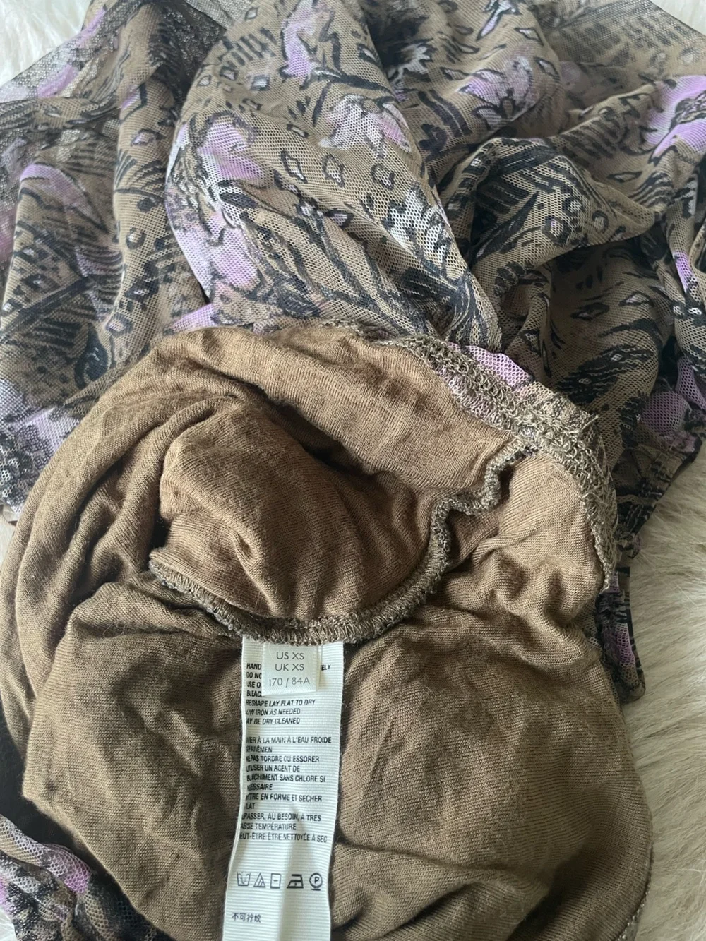 Free People Lilia Top in Olive Combo Square-Neck Puff Sleeve